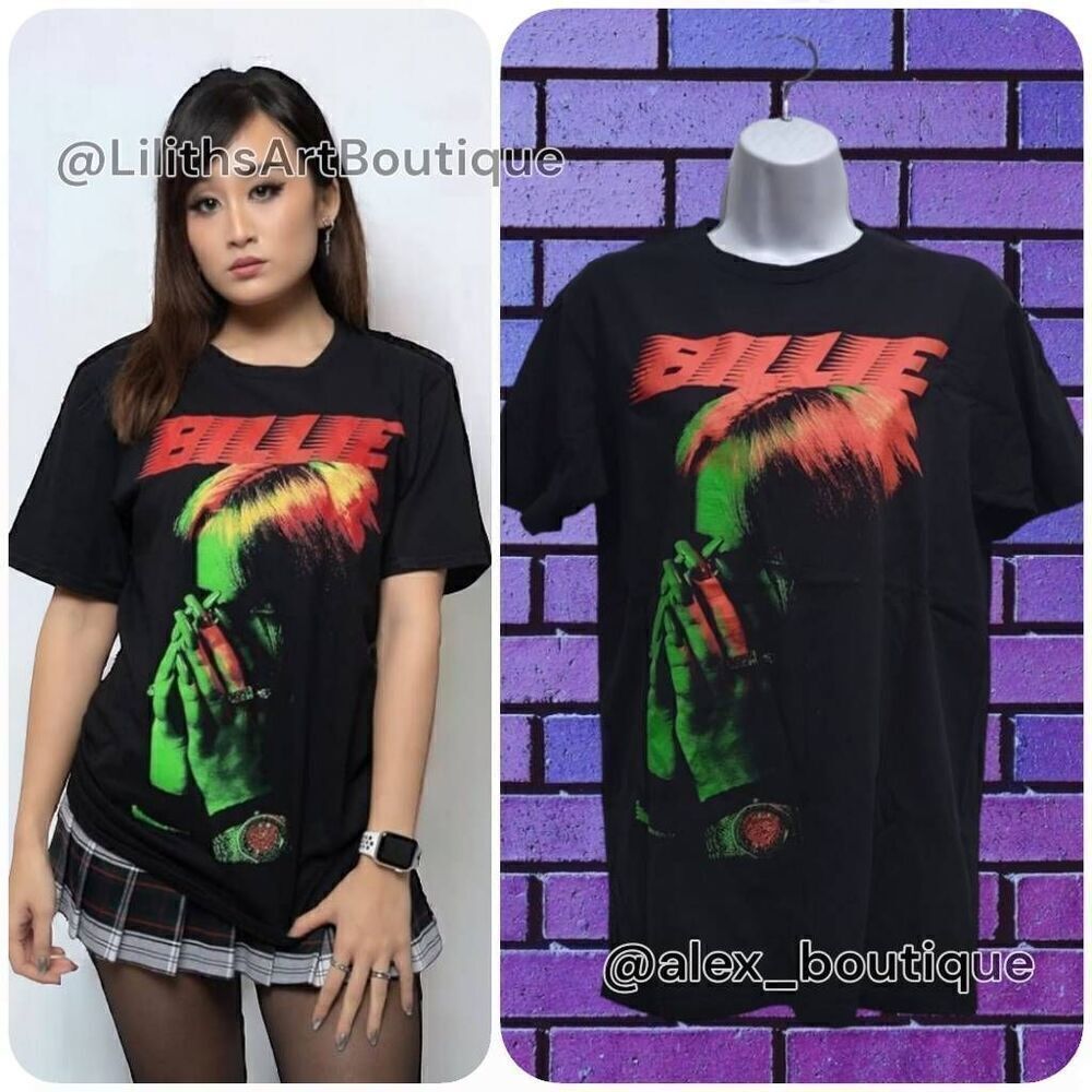 Billie Eilish Unisex Tee Shirt (L004)-Size M for Men/Women